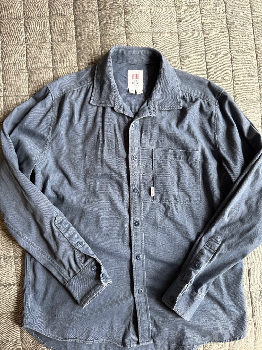 Topo Designs Dirt Desert Shirt Org Cotton Men's Blue Button Down - Large
